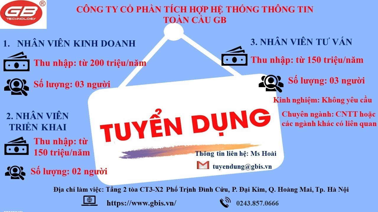 TUYỂN DỤNG THÁNG 7